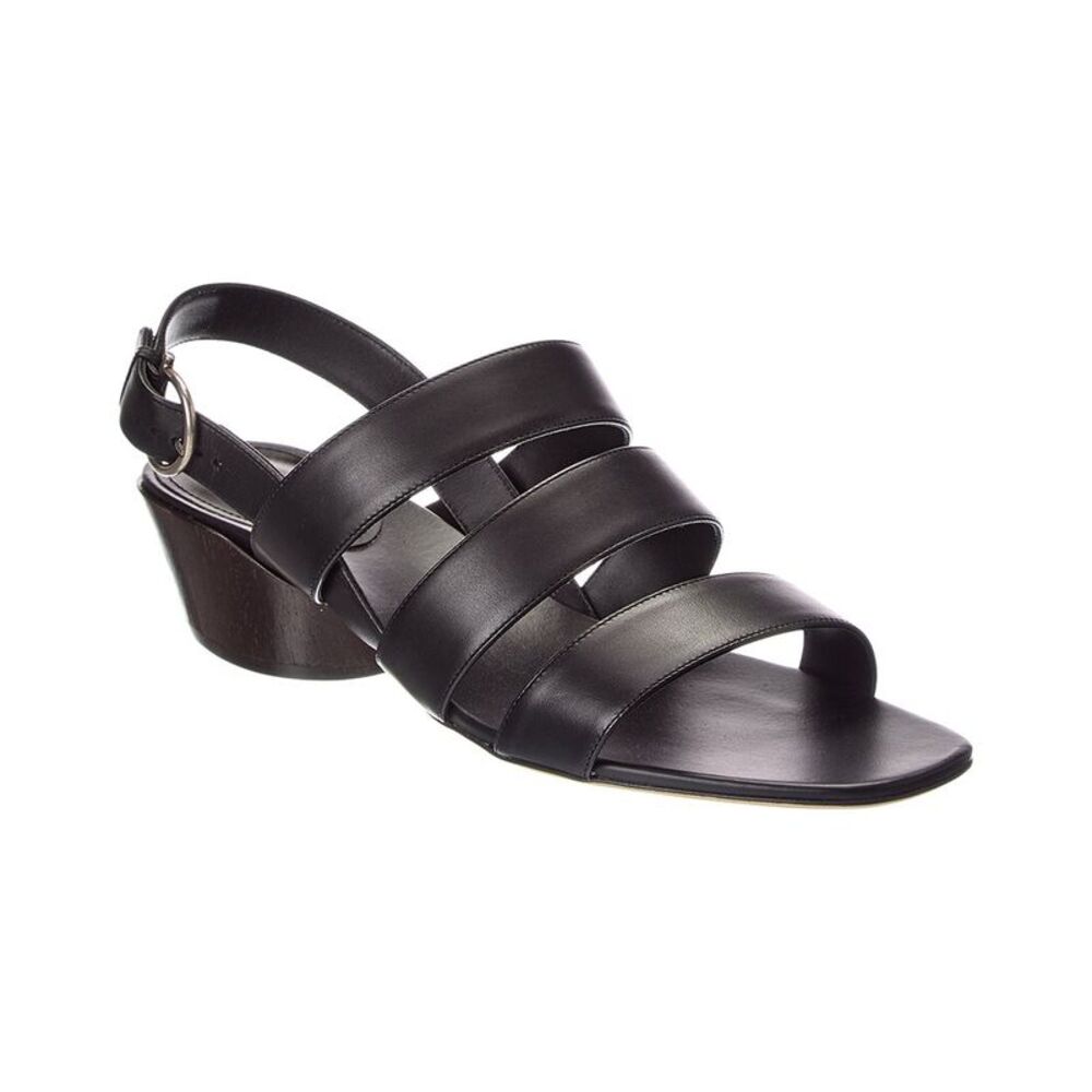 Ferragamo Trezze Leather Sandal, Black